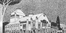 Soutěžní návrh na stavbu divadla od Rudolfa Bitzana